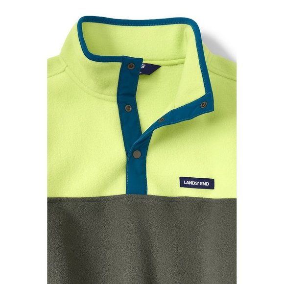 Lands' End Men's Big and Tall Heritage Fleece Snap Neck Pullover - Picture 4 of 5